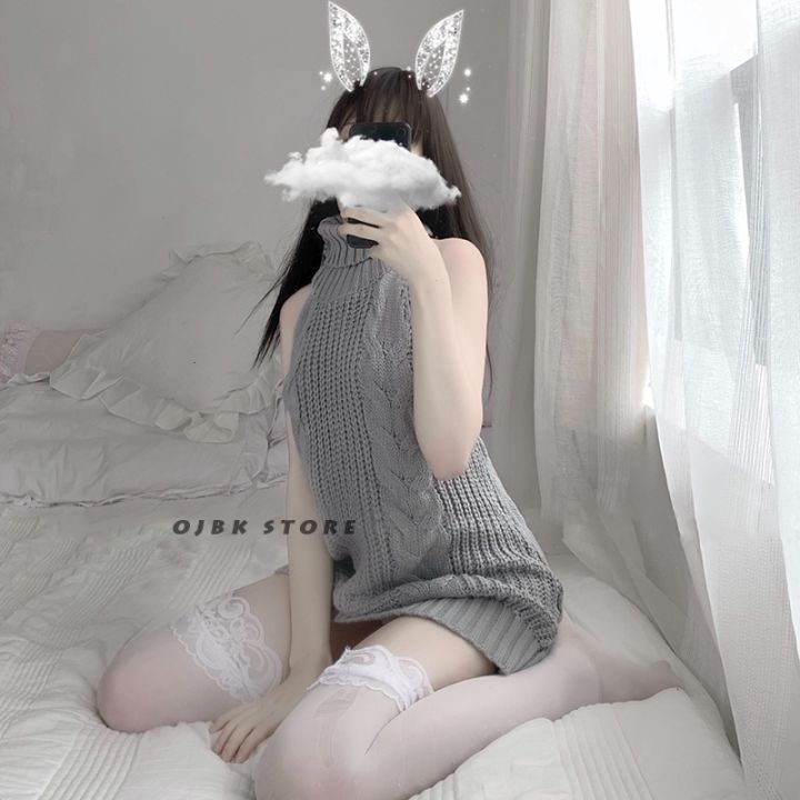 sexy-backless-women-sweaters-grey-turtleneck-sleeveless-long-virgin-killer-cosplay-costumes-japanes-knitted-and-pullovers