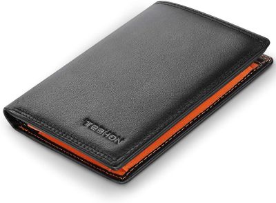 TEEHON Genuine Leather Wallet Men Slim RFID Purse Card Holder Coin Pocket Wallet Man
