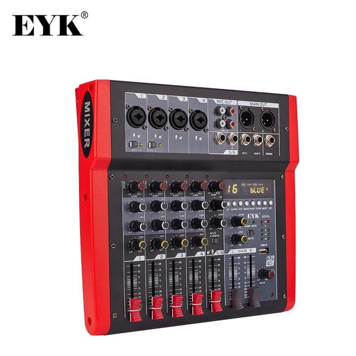 EYK EFX6 Mixing Console DC 5V 16 DSP Effects 6 Channel 4 Mono 1 Stereo