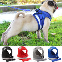 Dog Cat Harness with Adjustable Leash Reflective Safety Mesh Chest Strap Collar For Small Medium Dogs Vest Set XSSMLXL