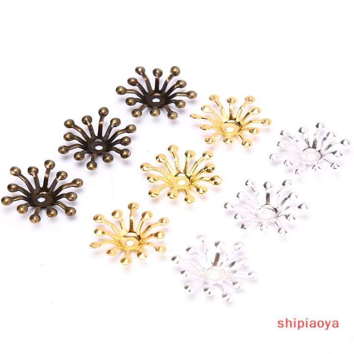 shipiaoya-50ชิ้นดอกไม้ลวดลายเส้นสไตล์วินเทจตัดเชื่อมต่องานฝีมือโลหะเครื่องประดับ-diy
