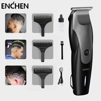 ENCHEN Hummingbird USB Electric Hair Clippers Men Rechargeable Cordless Close Cutting T-blade Hair Trimmer With 3 Combs