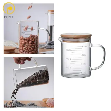 2100ml Pyrex clear glass water pitcher with wooden lid ice tea pitcher with  spout