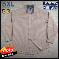 Tommy Hilfiger®แท้ อก 53 ไซส์ 5XL เสื้อเชิ้ตผู้ชาย ทอมมี่ ฮิลฟิกเกอร์ สีชมพู เสื้อแขนยาว เสื้อใส่เที่ยวใส่ทำงานสวยๆ