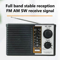 Amfmsw World Receiver ลำโพง3.5มม. แจ็ค5แถบผู้สูงอายุสเตอริโอสภาพอากาศวิทยุแบตเตอรี่ขับเคลื่อน75dB รองรับ TF Card U Disk