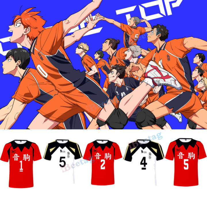 3D Print Haikyuu Jerseys Anime Cosplay Costume Men Karasuno High School Volleyball Tshirt Sport