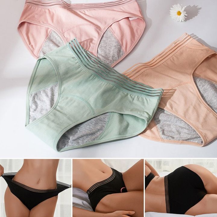 Cheap Menstrual Panties Women Sexy Pants Leak Proof Incontinence Cotton  High Waist Underwear Women Briefs Period Lingerie
