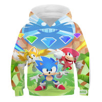 Sonic 2022 New Spring Fashion Sweatshirt Boys And Girls 3D Printed Sweater Childrens Animation Personalized Hoodie Clothing