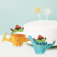 【Ready Stock】 ✥✧┇ E05 8PCS/PACK Dino Cake Topper Dinosaur Cupcake Toppers Wrappers Kids Favor Paper Dino Theme Topper for Baby Shower 1st Birthday Theme Party Supplies