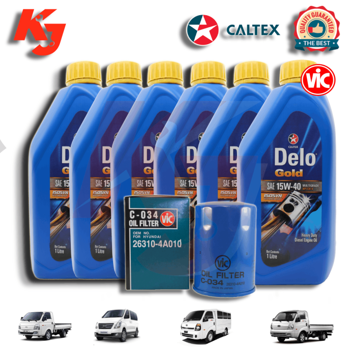 Delo Gold Hyundai H100/STAREX | KIA K2500/K2700 Change Oil Kit Semi ...