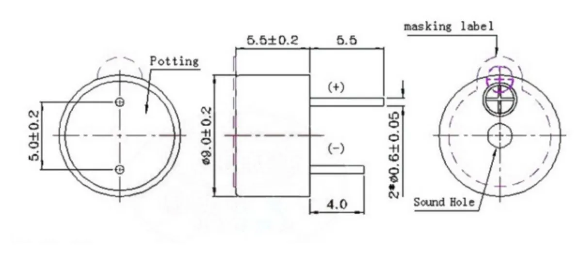 CW】 Integrated Buzzer 0905/0955 3V/5V TMB09A05 9x5.5mm Regular | Lazada