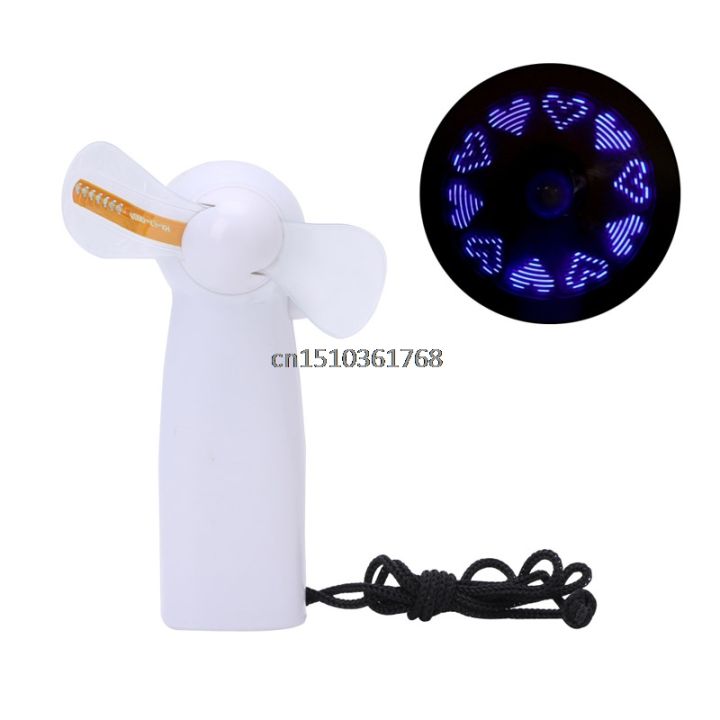 Portable Handheld Mini LED Flashing Fan Super Mute Battery Operated For Cooling 4XFB