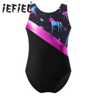 Kids Girls Ballet Dance Leotards Bodysuit Sleeveless Sports Gymnastics Workout Jumpsuit Dress for Stage Performance