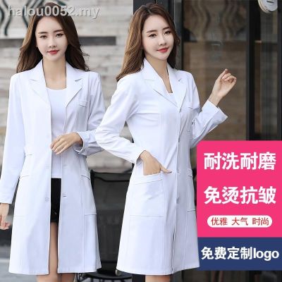 CODTheresa Finger ready stock ¤❃white lab coats short sleeves long-sleeved nurse uniforms thin summer coats for beauticians Student work clothes