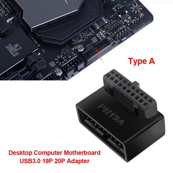 Usb 3 0 19 20pin Male To Female Extension Adapter Angled 90 Degree Converter For Motherboard