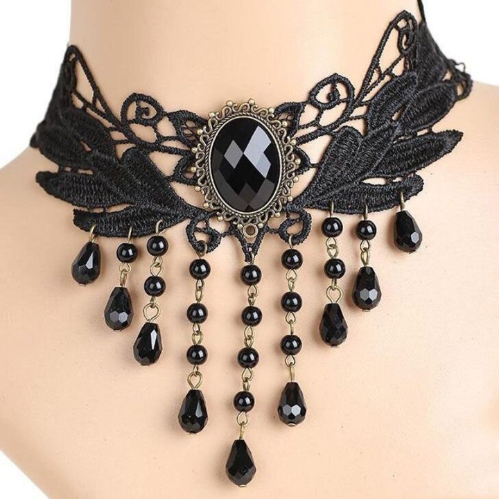 jdy6h-lady-neck-jewelry-accessories-girl-lace-gothic-choker-for-women-vintage-sexy-fashion-velvet-rose-beads-flower-necklace