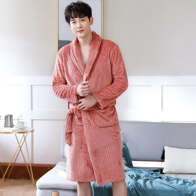 xiaoli-clothing-คู่รักคู่-thicken-อบอุ่นฤดูหนาวเสื้อคลุมอาบน้ำผู้ชายแขนยาว-kimono-bath-robe-ชาย-dressing-gown-สำหรับบุรุษ-flannel-robes-ชุดนอน
