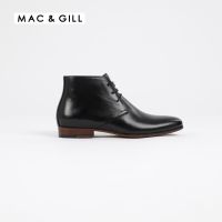 Mac&amp;Gill รองเท้าบูธผู้ชายหนังแท้สีดำแบบผูกเชือก Chukka Leather Business Boots genuine leather in Black