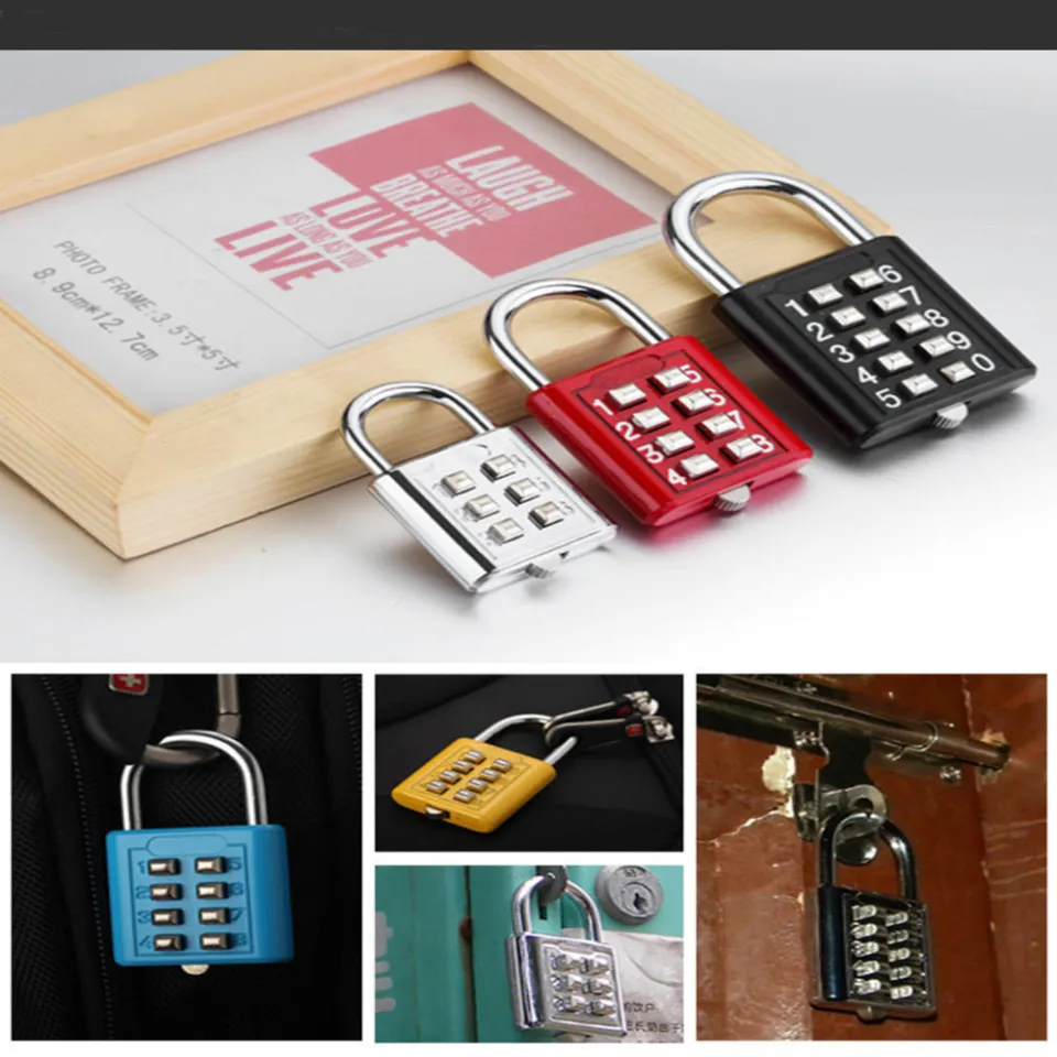 8 Digits Password Code Combination Padlock Zinc Alloy Suitcase For