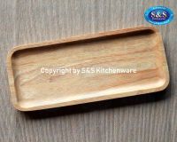 จานเหลี่ยมไม้ยางพาราRUBBER  WOOD SQUARE TRAY | ขนาด W5" x L10"