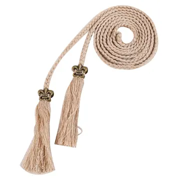 Women Fashion Belts Tassel Braided Belt Self-Tie Thin Waist Rope Belt