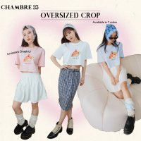 CHAMBRE35 Croissant Oversized Crop Tee เสื้อครอปโอเวอร์ไซส์ลายครัวซองค์