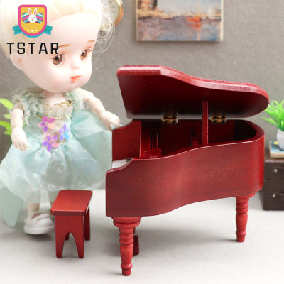 เปียโนไม้รุ่นเครื่องประดับ1:12ตุ๊กตาเฟอร์นิเจอร์ขนาดเล็กตกแต่งฉากบ้าน【cod】
