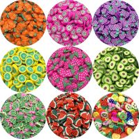 【YF】 Polymer Clay Beads para fazer jóias fatias de frutas redondas acessórios artesanais 10mm 50 pçs/lote