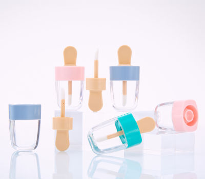 Lip Glaze Split Bottle Cosmetic Tube Lipstick Empty Tube Ice Cream DIY Injection Molded Transparent Lip Gloss Tube