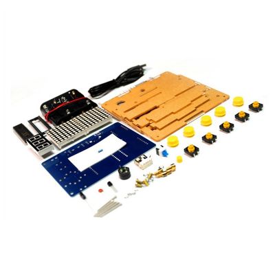 1Set Snake Plane Pixel Game Console Making Kit Electronic Soldering Kits with Acrylic Case