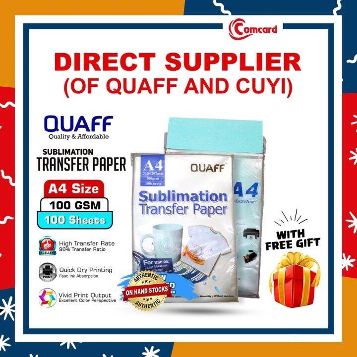 ☸ ☑️ Comcard Mall [1 Pack] Quaff A4 Sublimation Paper Quick Dry