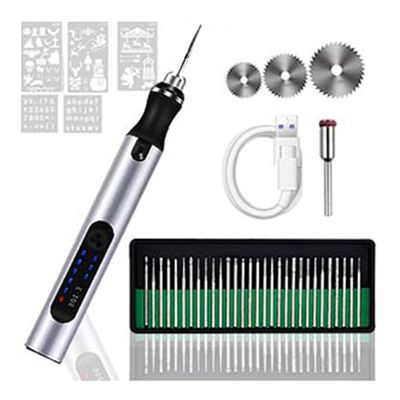 Electric Engraving Pen with 36 Bits, USB Rechargeable Cordless Engraving Machine, DIY Rotary Engraver for Jewelry