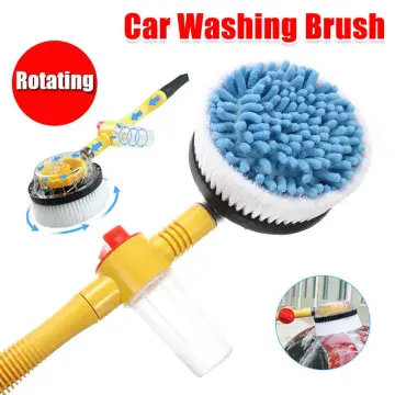 Car Cleaning Brush Long Handle High Pressure Washer Adjustable Spray Foam  Rotating Brush 360 Degree Chenille Auto Cleaning Tools