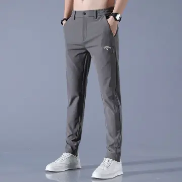 Men Summer Pants Ice Silk Stretch Breathable Straight Leg Pants Quick Dry