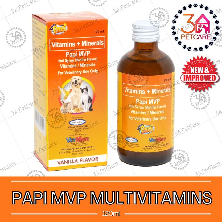 Papi Mvp Multivitamins Syrup For Pets Vanilla Flavor 120ml Lazada Ph