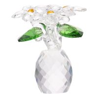 Crystal Pineapple Vase Pot Plants Indoor Crystal Glass Flower Bouquet Fengs Shui Tree Decor White Crystal Forget- Me- Not Flower