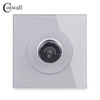 COSWALL ตัวควบคุมการหรี่ไฟเฉพาะหลอดไส้,แผงกระจกคริสตัลสวิตช์ไฟติดผนัง15 ~ 500W AC 220V R11ซีรี่ส์สีเทา