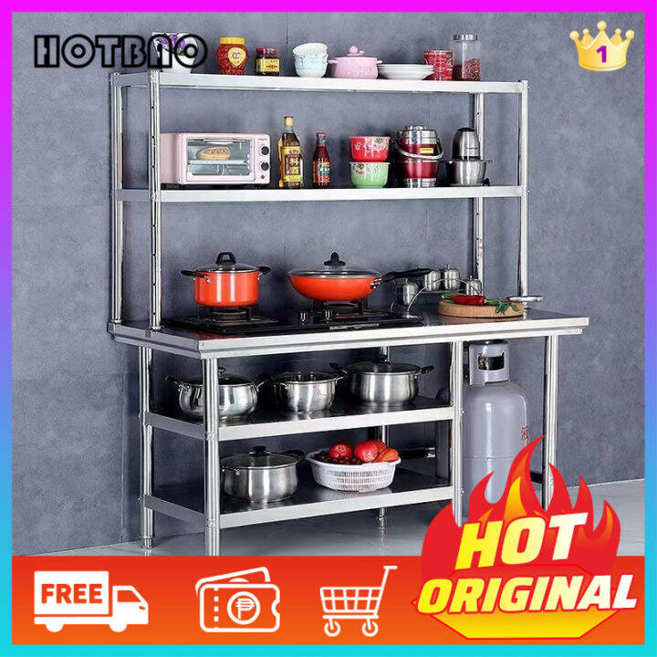 Kitchen 304 Stainless Steel Shelf Console FloorToCeiling Gas Tank