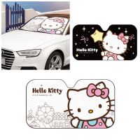 ♀ Kawaii Sanrioed Anime Hello Kittys Car Sunscreen Heat Insulation Sunshade Cartoon Suction Cup Sunshade Car Curtain Accessories