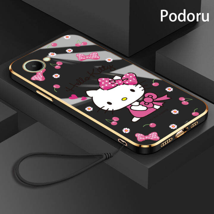 เคส-oppo-realme-c30-narzo-50i-prime-เรียบง่ายสุดหรูชุบทองเคสโทรศัพท์-hello-kitty-tpu-แบบนิ่ม