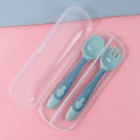 Silicone Baby Spoon Fork Sets 360 Degree Bendable Toddler Learn To Eat Tableware Safe Baby Feeding Utensils Set Kids Accessories Bowl Fork Spoon Sets