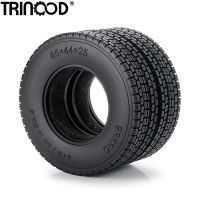 TRINOOD Tamiya Rubber Tyres with Sponge Liner 22/25mm for 1/14 RC Tractor Truck Trailer Cargo Tow Car Upgrade Accessories