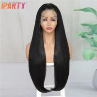 IPARTY Black Color Long Staright 13X4 Lace Front Synthetic Wigs For Women 32 Inch Free Part Heat Resistant Wig With Baby Hair [ Hot sell ] ea1voy