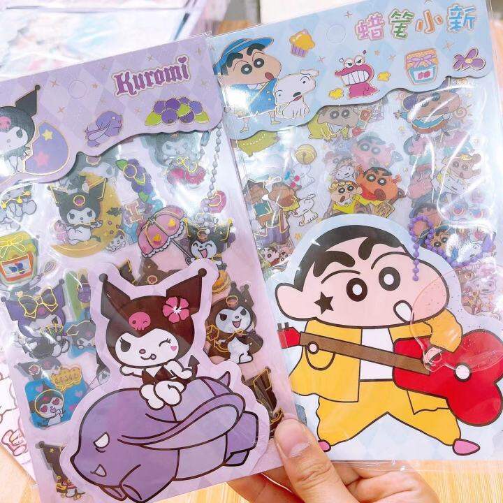 sanrio-series-stickers-hand-account-materials-childrens-cute-cartoons-pet-stickers-waterproof-cards-decoration-wholesale