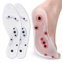 2 ชิ้นนวดแม่เหล็ก Insoles เท้าจุดฝังเข็ม Insoles Therapy ลดน้ำหนัก Slimming Insoles ล้าง Unisex Insoles