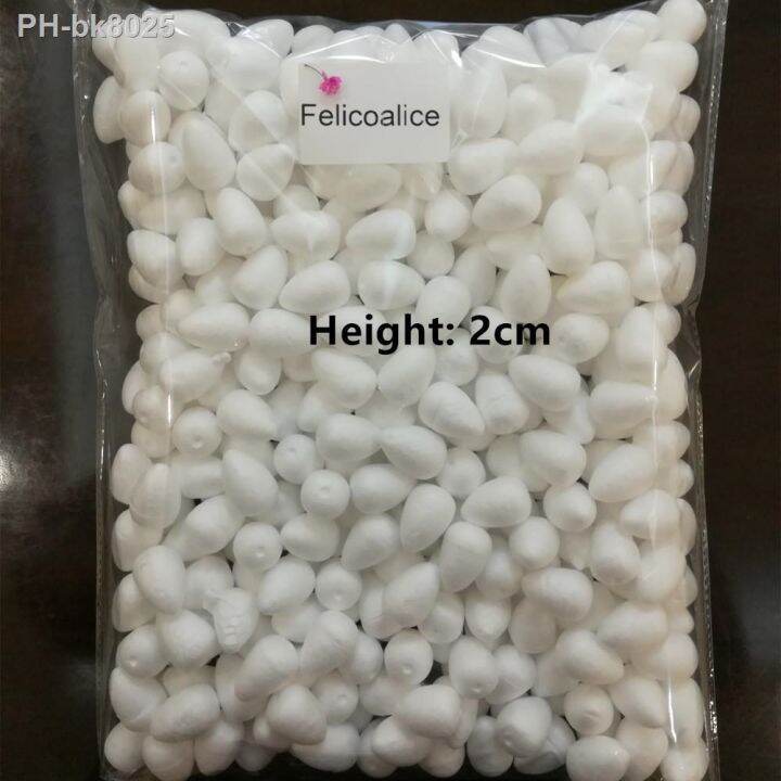 2cm 80pcs White Water Drop Modeling Foam Rose Bud For Nylon Stocking Flower Accessories