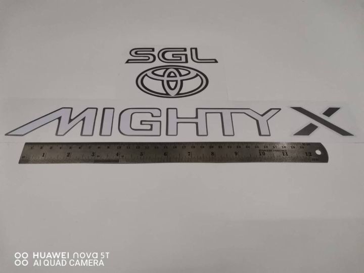 สติ๊กเกอร์แบบดั้งเดิมรถ-สำหรับติดท้ายรถ-toyota-mighty-x-คำว่า-mighty-x-sgl-t-ติดรถ-แต่งรถ-โตโยต้า-ไมตี้เอ๊กซ์-sticker-mightyx