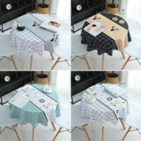 Round Tablecloths Plaid Waterproof Oil-resistant Classic American Prints Wash-free Household Dining Coffee Bar Picnic Table