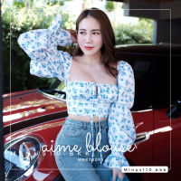 Aime Blouse #MNB00099 เสื้อครอบแขนยาว ลายดอก สายฝอ สวย เซ็กซี่ ปาร์ตี้ rooftop คัตติ้งดี สวยเพรียว หุ่นดี คาเฟ่ ปิ๊กติกทะเล