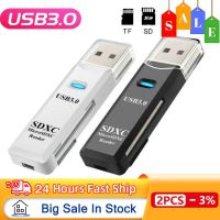 USB 2 IN 1 3.0เครื่องอ่านการ์ดไมโครการ์ดเอสดีทีเอฟตัวอ่านหน่วยความจำความเร็วสูงตัวแปลงไรท์เตอร์มัลติการ์ดแฟลชไดร์ฟอุปกรณ์เสริมแล็ปท็อป